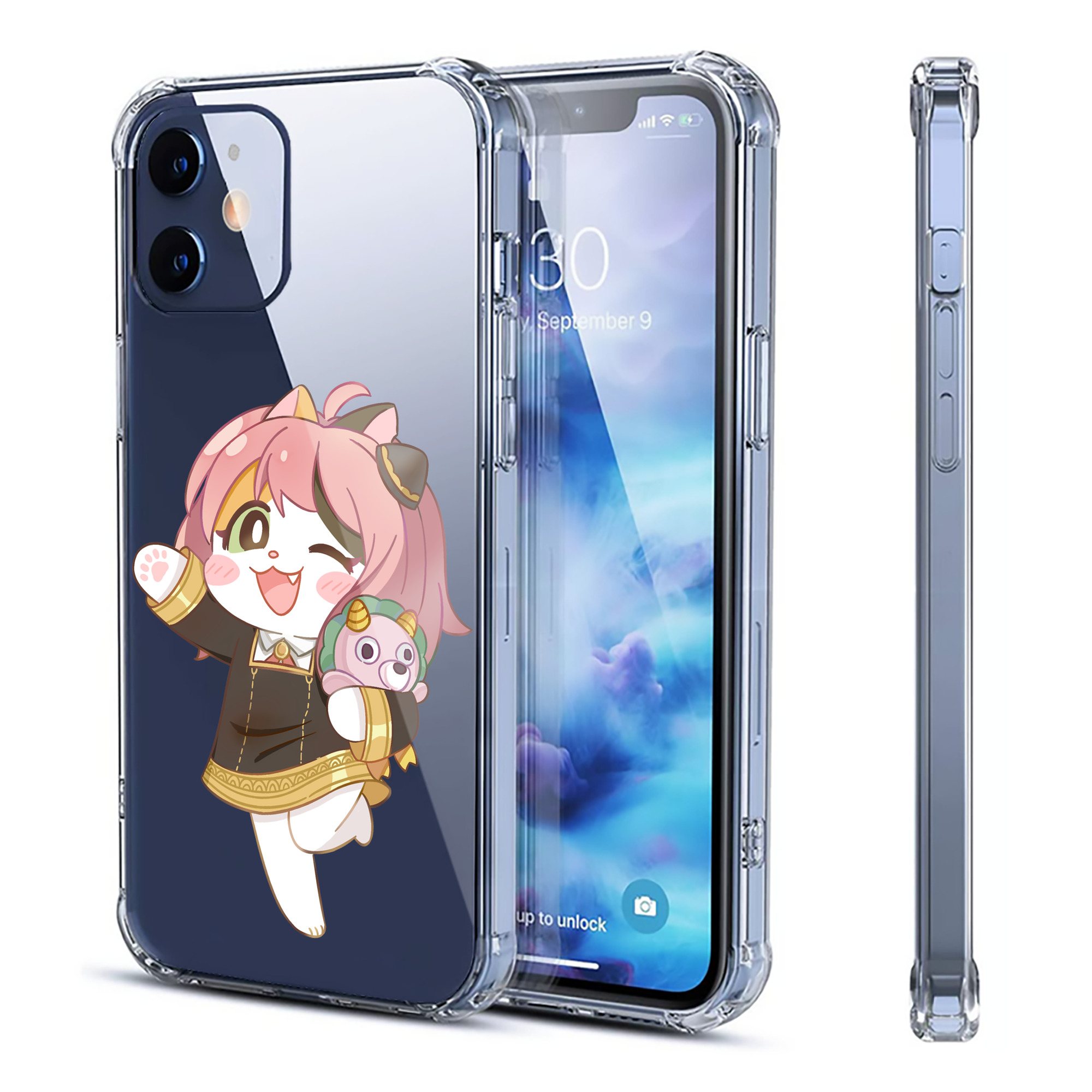（画像用） SPY×FAMILY间谍家家酒 【iPhone 12シリーズ対応】透明スマホケース（クリアソフトケース）